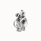 Sterling silver-plated girl and boy key-ring